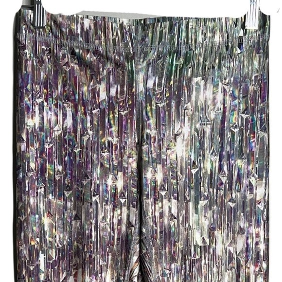 Terez Pants Womens Small Tall Band Leggings Multi Crystalized Broken Glass Print - Picture 3 of 7
